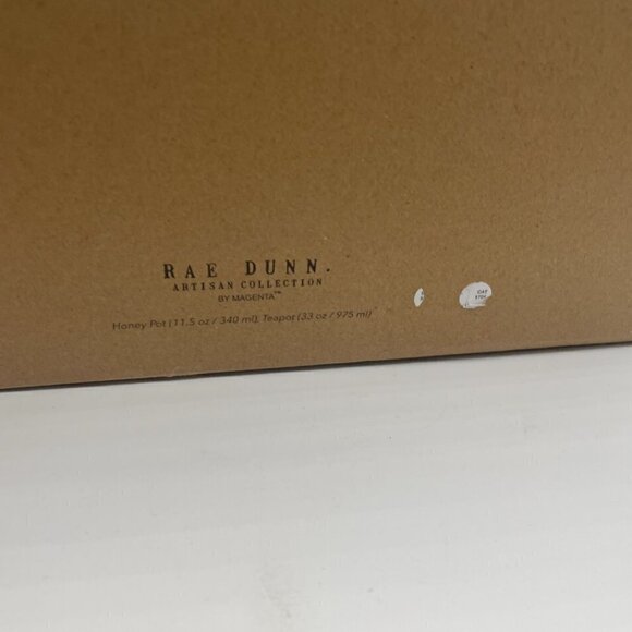 NIB Rae Dunn Honey Pot & Tea Pot Honey Dipper 3- Piece Creamware Gift Set - Picture 7 of 10